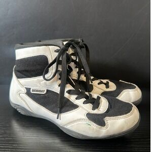BKWHDAY Mens Wrestling Shoes High‎ Top Black White Training Combat Sneakers